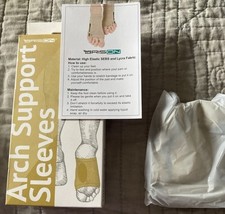 Briton Compression Arch Support Sleeves 1 Pair Open Box Plantar Fasciitis