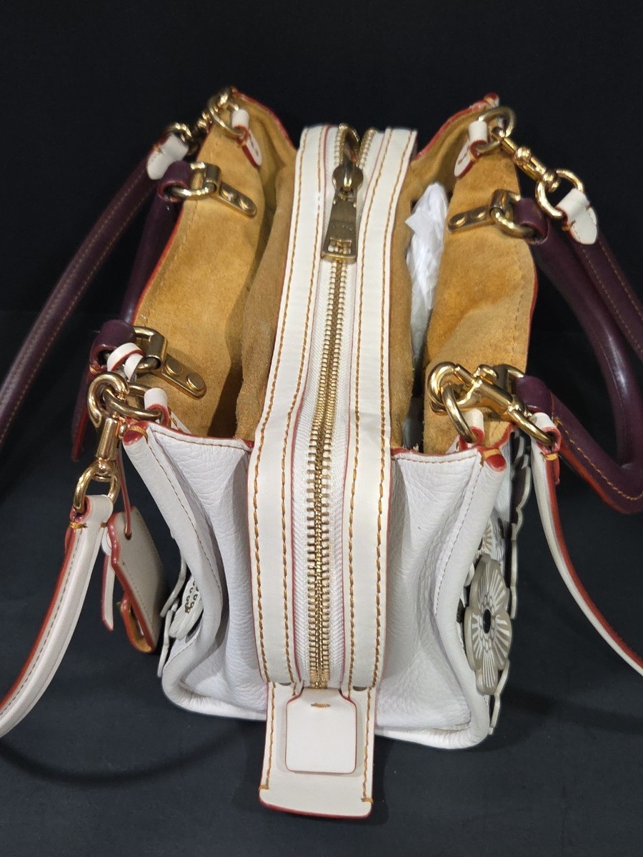 COACH 1941 Rogue 25 Wild Tea Rose Pebble Leather Chalk Satchel Bag