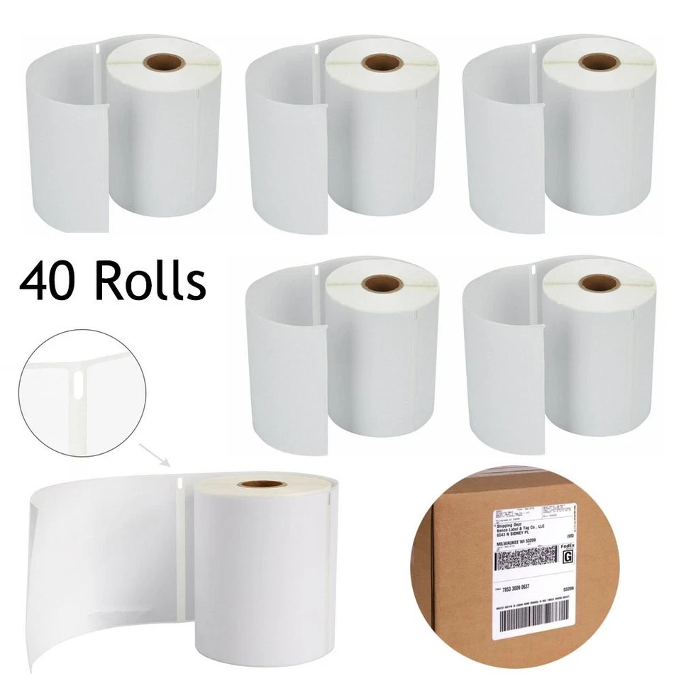 40 Rolls Thermal Shipping Labels 220 Per Roll 4x6 Compatible Dymo 4XL 1744907