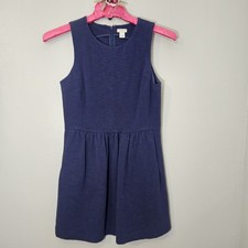 J.CREW Purple Knit A-Line Dress Pleated Zip Round Neck Sleeveless Short S Spring