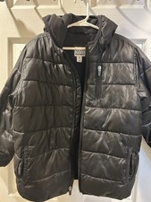 : Old Navy Boys Puffer Jacket Black Hooded Winter Coat Fleece Lined Size XS 5