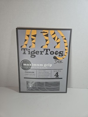 DOK Tiger Toes Grip Dog Socks Premium Gray/black  Size XXXL