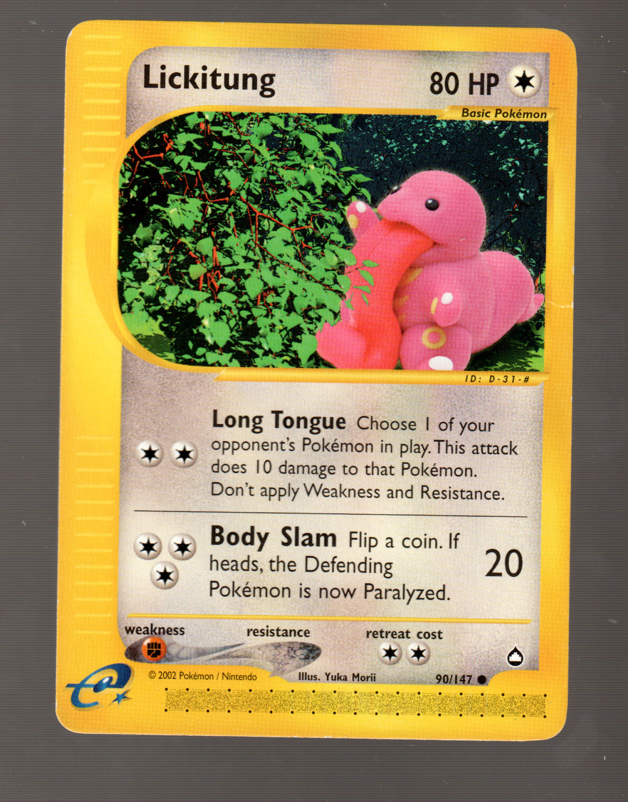 Lickitung 090/147 Pokemon Aquapolis Regular