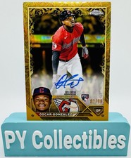 Oscar Gonzalez 2023 Topps Chrome Yellow Gold Etch Refractor Auto RC /75