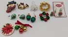 Christmas Brooch Pin Costume Jewelry Lot of 10 Vintage/Modern lot#10