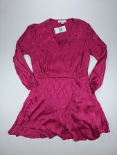Michael Kors Plus Size Jacquard Snakeskin-Print Ruffled Mini Dress Fuchsia 0X