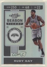 2019-20 Panini Contenders Optic Season Ticket Silver Prizm Rudy Gay #77 0y59