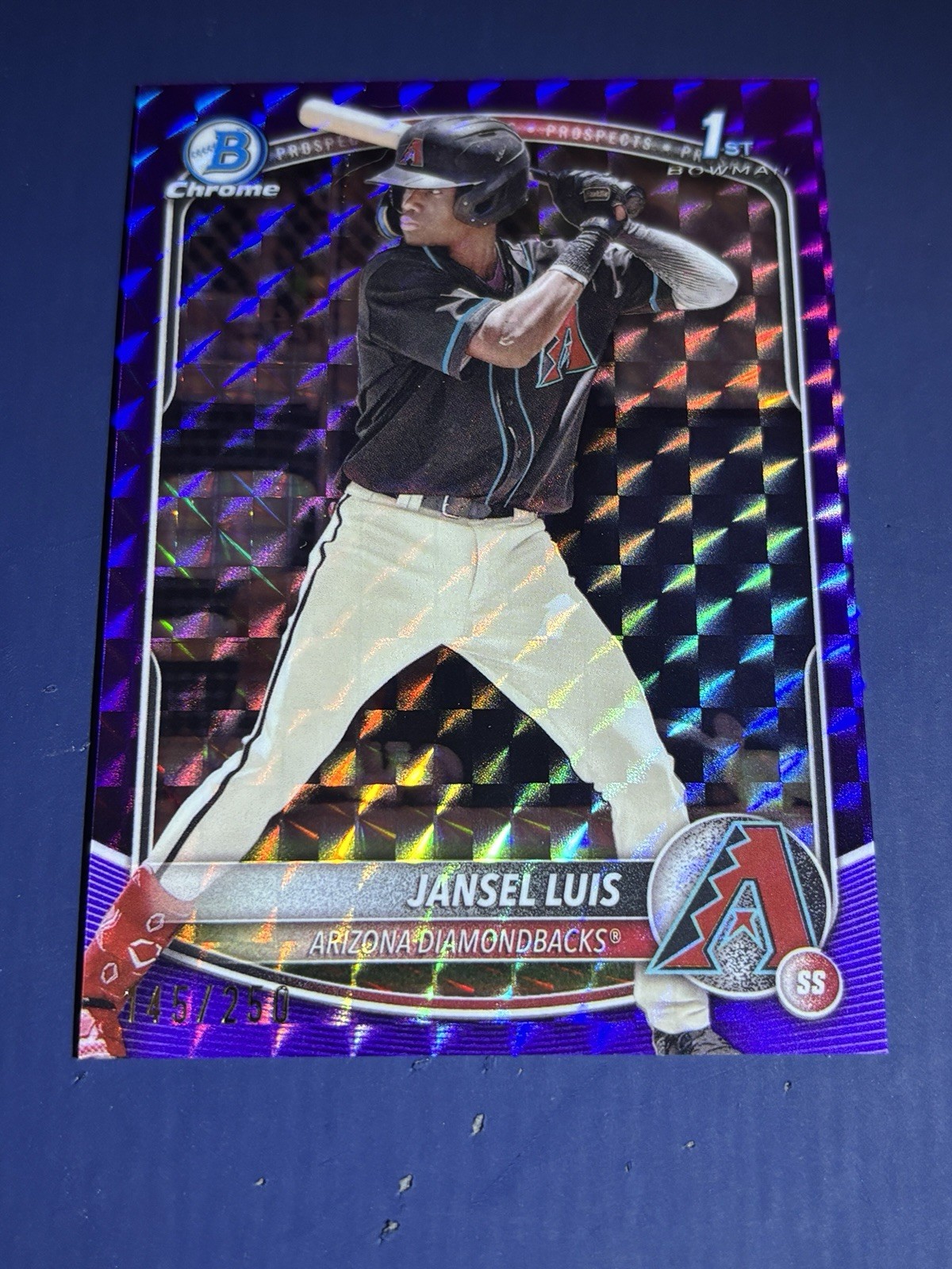 2025 1st Bowman #BCP-84 Jansel Luis Chrome Purple Geometric Refractor #/250