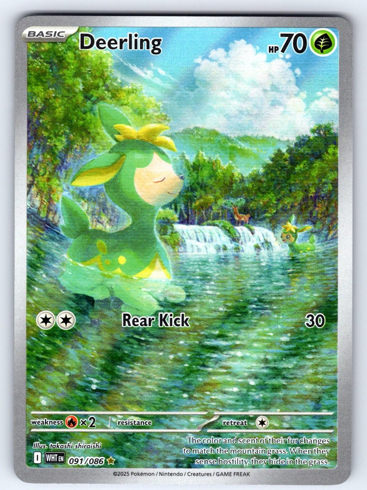 Deerling 091/086 Illustration Rare White Flare Pokemon Holo Near Mint