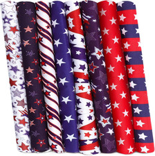 8 Pieces 20 X 20 Inch 4Th of July Day Independence Day Fabric American Flag Memo