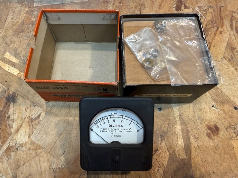 NOS Simpson Model 47 Decibel Meter Rectifier Type 500 Ohm Vintage Test Equipment