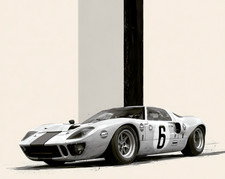 Ford GT40 Gulf Le Mans Wall Art Framed Racing Car Print Multiple Sizes