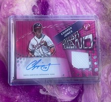 2025 Pristine Chipper Jones Popular Demand GU Patch Auto Pink Refractor 15/15!