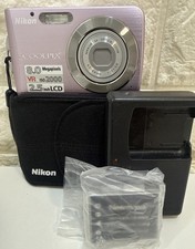 Nikon Coolpix S210 8.0MP Digital Camera 3x Nikkor Zoom Pink W/NEW BATTERY GWO