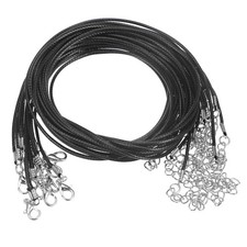 10pcs Waxed Necklace Cord Bulk 23" and 1.5mm Dia Necklace String Rope Black