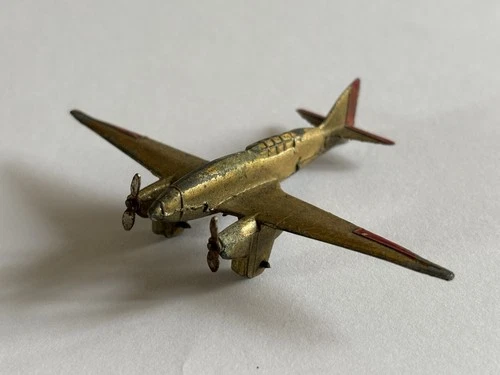 Vintage Diecast Dinky Toys 60g De Havilland DH88 Comet Light Racer Aircraft gold