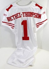 2009 San Francisco 49ers McLeod Bethel Thompson #1 Game Issued White Jersey 42 4