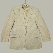 Vtg Bert Pulitzer Blazer Mens 42R Beige Silk Sports Coat Jacket Preppy Classic