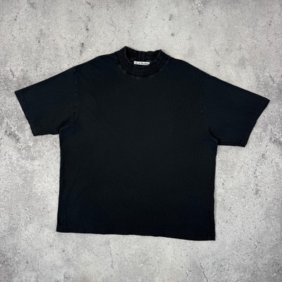 Acne Studios Mock Neck Logo Oversized T Shirt Mens Size L Black