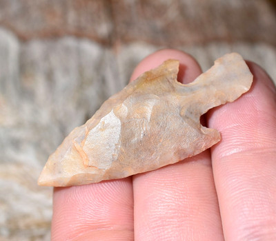 African Neolithic Stone Projectile Knapped Arrowhead Point Sahara Desert, Africa