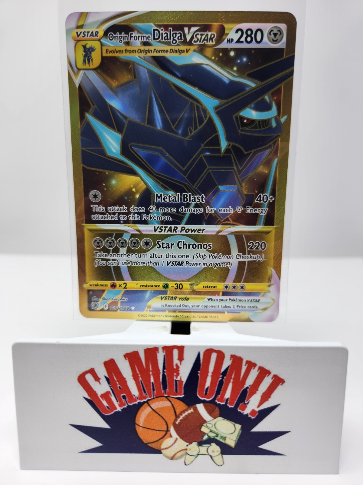 Pokemon Origin Forme Dialga VSTAR 210/189 Astral Radiance Gold Secret VLP sc