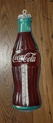 Vintage Coca-Cola Bottle Thermometer Sign - Donasco - Made in USA - 17” Metal