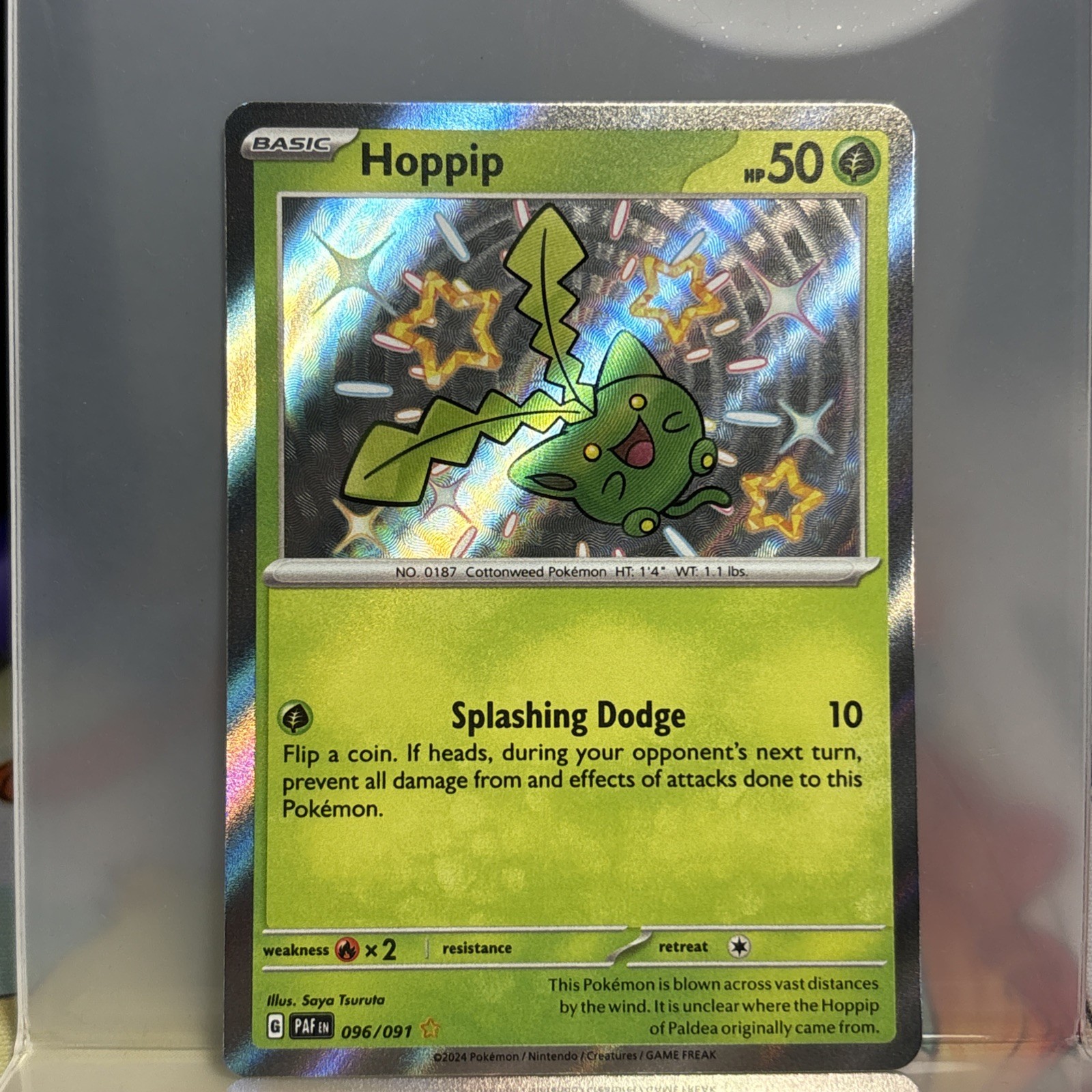 Hoppip 096/091 Shiny Rare Holo NM Pokemon SV: Paldean Fates