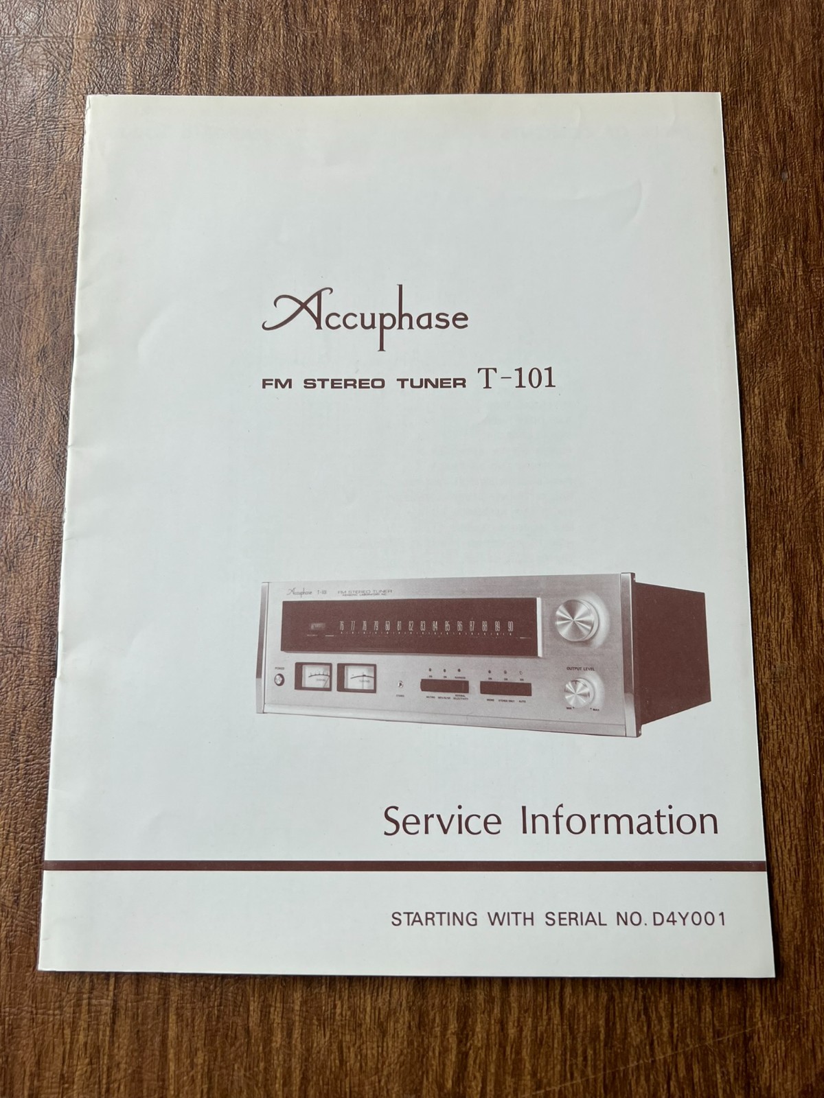 Original Accuphase T-101 Stereo TUNER Service Manual and Schematic