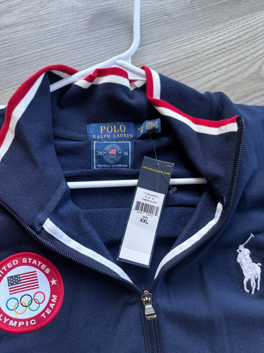 Team USA Olympics Full Zip Polo Ralph Lauren Sweater - Blue 2016