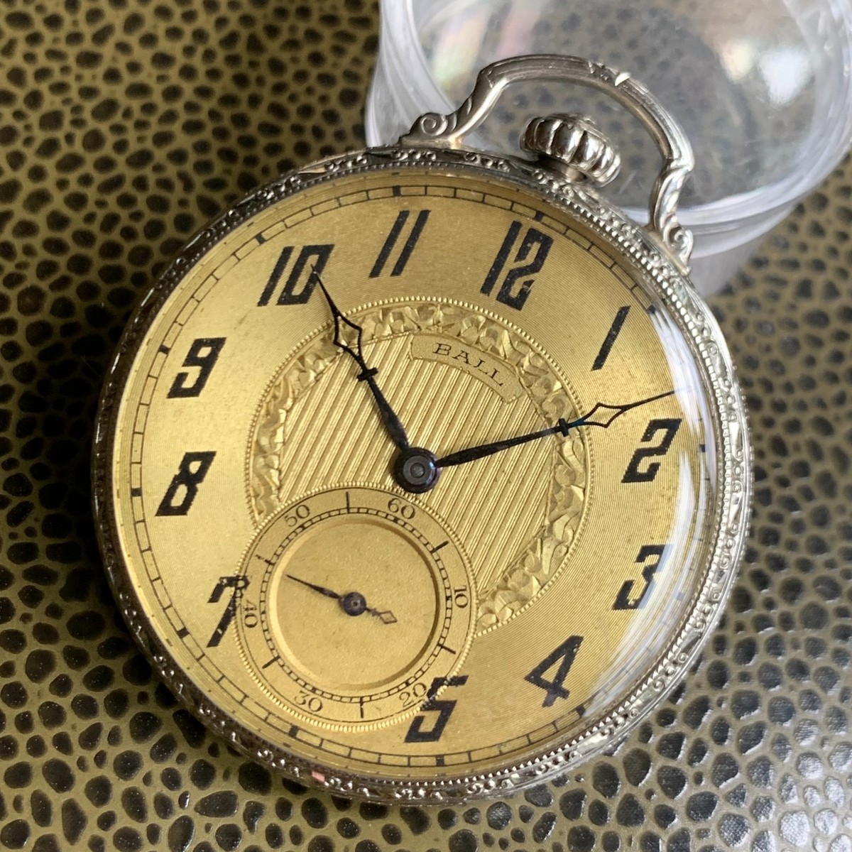 1926 BALL Commercial Standard 12S 19 Jewels 14K White Gold Filled 