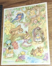 Vintage Stickers,Hallmark,forest Animals Scene Sheet,1 Sheet ,AG1