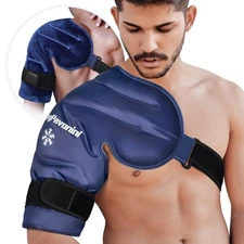Adjustable Shoulder Gel Ice Pack Cold Therapy Wrap Pain Relief Injuries Reusable