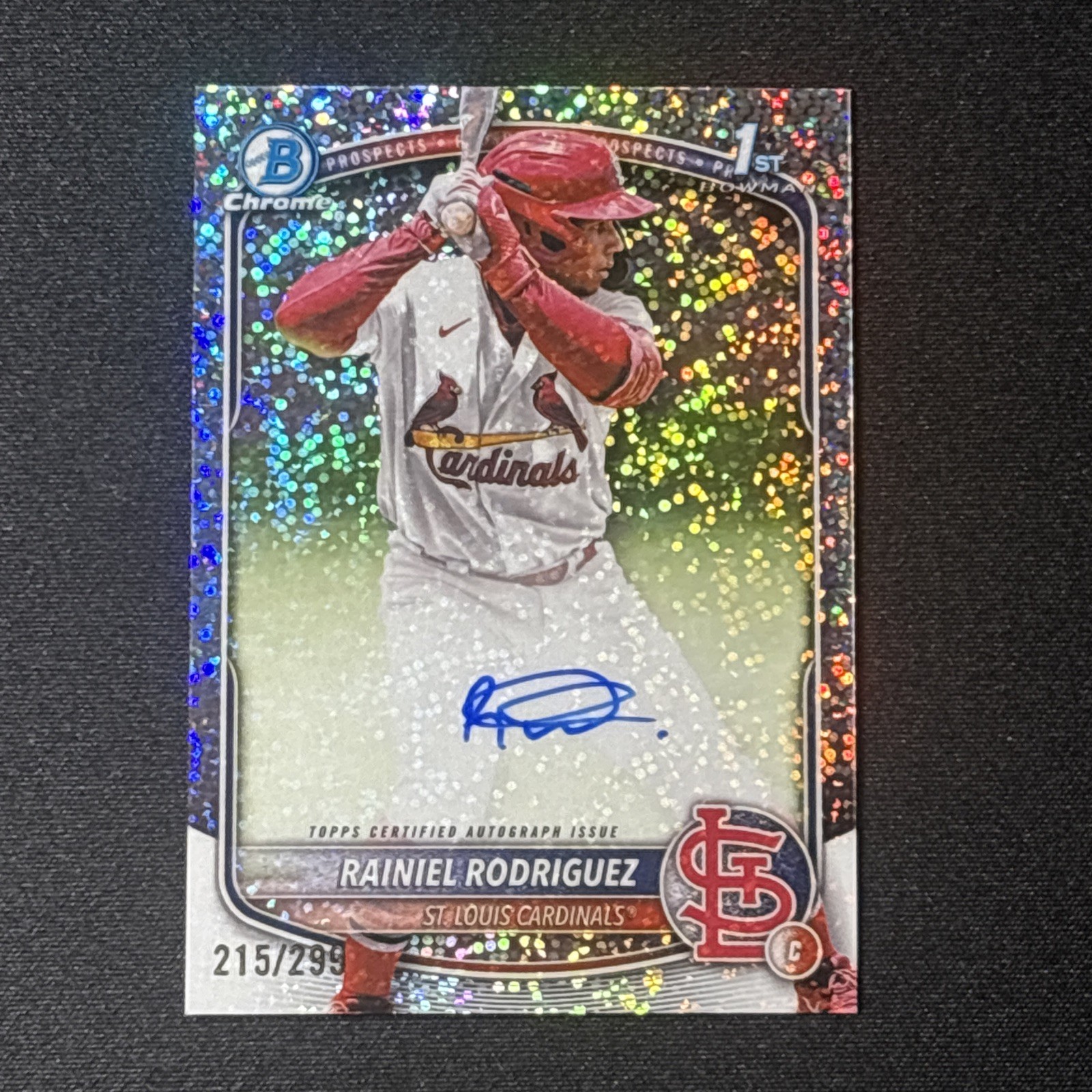 2025 Bowman Chrome 1st Rainiel Rodriguez Auto /299 Speckle Refractor CPA-RR