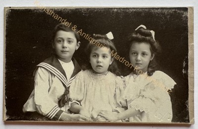 orig CDV Foto Fotografie Bild alt Mode um 1905 Aachen Kinder Junge Mädchen
