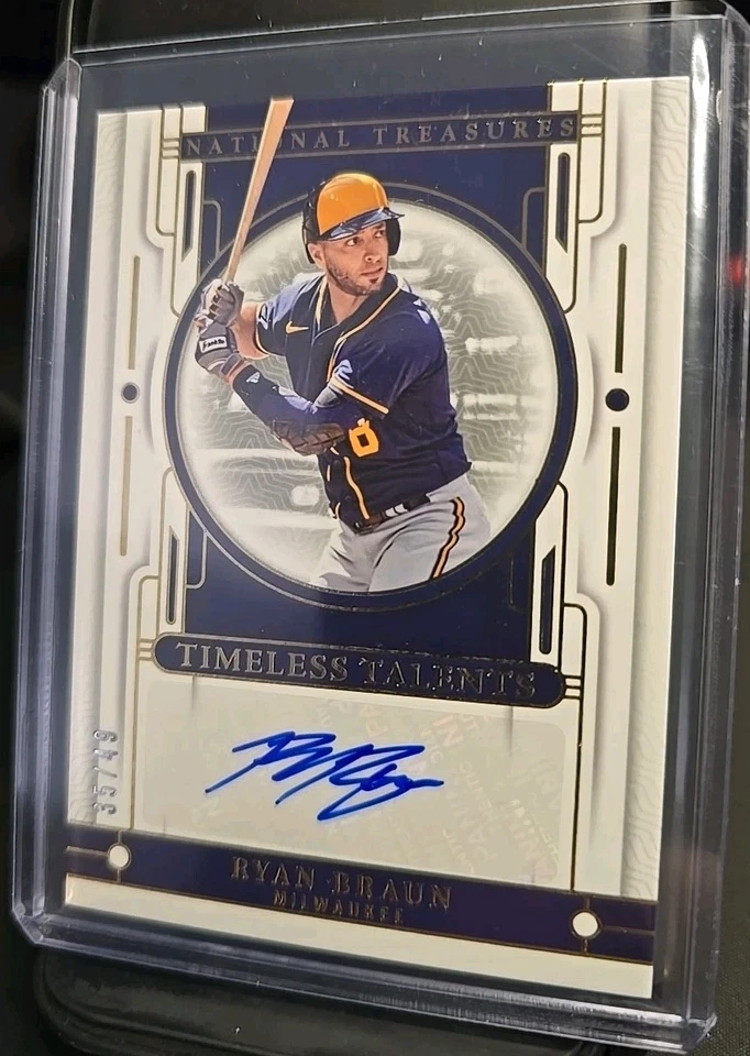 2024 Panini National Treasures Timeless Talents Ryan Braun #35/49 (TTS-RB) - Image 3 of 4
