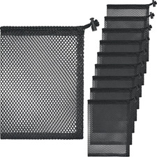 10 Pcs Mesh Drawstring Bag 6" X 8" with Cord Lock Closure, Durable Mesh Bag for