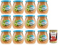 12X Valfrutta Fagioli Borlotti Gekochte Bohnen Glas 570G+Polpa