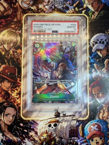 2025 One Piece OP13-028 Shanks Alt Art PSA 10
