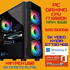 COMPUTER PC GAMING CPU INTEL i7-5820K Ram 16GB SSD512GB GT730-4GB Win11+Office