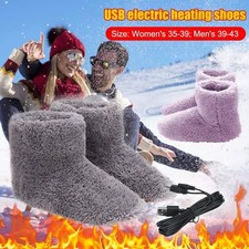 For Winter Women Men Rechargeable Foot Warmer USB Heated Booties Heated Shoes