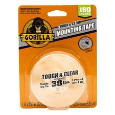 Gorilla Tough  Clear Double Sided Mounting Tape, 1" x 150"...
