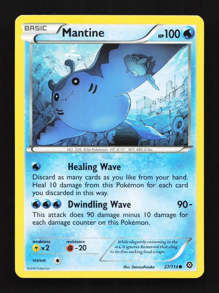 Mantine 27/114 LP Steam Siege English Pokemon Card TCG