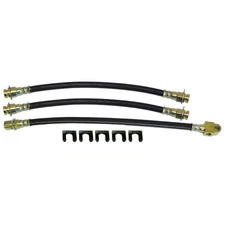 68 BOP Front Drum and  Rear Drum Brake Rubber Flex Hose Line Set Kit w Clips