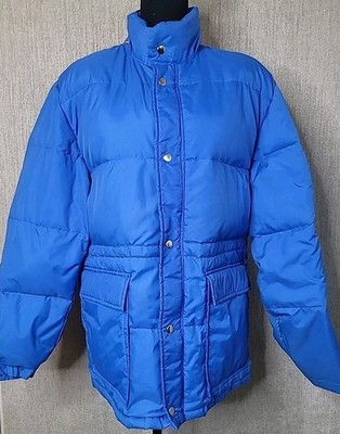Manor House Real Duck Down Medium VTG 90's Korea Blue Puffer Jacket Ski Winter