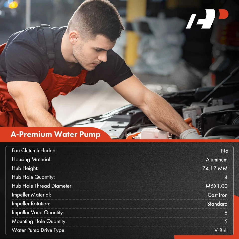 Bomba de agua del motor A-Premium con junta para Toyota Corolla 1976-1982 Corona 1974 Foto 2 de 4