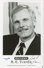 Ted Turner AUTOGRAPH Signed Turner Broadcasting Autographed 5x8 Photo ACOA