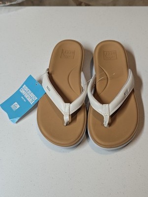 Reef Cushion Cloud Women's Size 11 Flip Flops Thong Sandals White/Tan New NWT