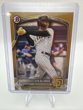 LEO DE VRIES 2025 BOWMAN BASEBALL GOLD BORDER PAPER PADRES /50 Q0324