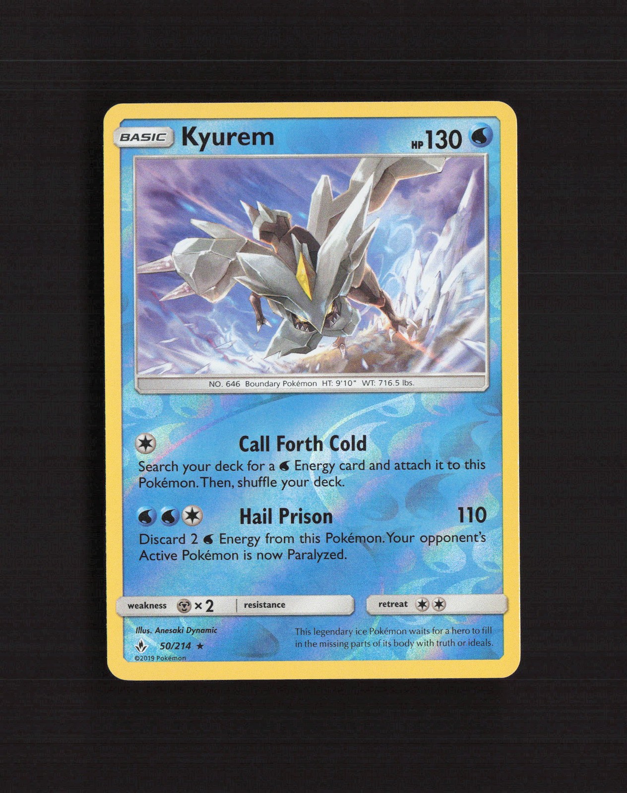 Kyurem 50/214 Unbroken Bonds Reverse Holo Pokemon Card NM