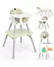Kids 4-in-1 Convertible Table Chair Set with PU Cushion
